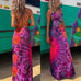 Criss Cross Backless Tie Dye Maxi Cami Dress