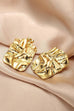 Camilladress Textured Gold Rectangle Stud Earrings