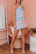 Camilladress One Shoulder Ruffle Sleeve Smocked Waist Tie Dye Dress