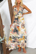 Camilladress Halter V Neck Backless Printed Maxi Vacation Dress