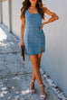 Camilladress U Neck Slit Denim Bodycon Tank Dress