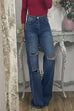 Camilladress High Rise Ripped Straight Leg Denim Pants