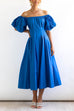 Camilladress Off Shoulder Puff Sleeves High Waist Maxi Swing Dress