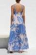 Camilladress Adjustable Strap Waisted Soleil Print Ruffle Maxi Dress