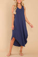 Camilladress V Neck Curve Hem Casual Comfy Tank Dress