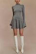 Camilladress Mockneck Bell Sleeves Ruffle Mini Sweater Dress