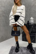 Camilladress Lantern Sleeves Color Block Chunky Knit Sweater