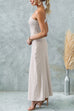 Camilladress Sleeveless Tie Knot One Shoulder Striped Maxi Dress