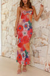 Camilladress Lace Trim Floral Print Bodycon Cami Maxi Holiday Dress