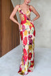 Camilladress V Neck Cut Out Floral Print Maxi Cami Dress