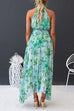 Camilladress V Neck Waisted Cut Out Floral Pleated Maxi Dress