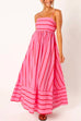 Camilladress High Waist Back Cut Out Striped Maxi Cami Dress