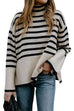 Camilladress Turtleneck Side Split Striped Sweater