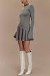 Camilladress Mockneck Bell Sleeves Ruffle Mini Sweater Dress