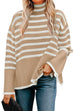 Camilladress Turtleneck Side Split Striped Sweater