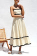 Camilladress Spaghetti Strap High Waist Ric Rac Ruffle Maxi Dress