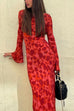 Camilladress Bell Long Sleeves Floral Print Maxi Dress