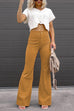 Camilladress One Button Corduroy Flare Pants with Pockets