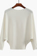 Camilladress Boat Neck Batwing Sleeves Ribbed Knit Sweater