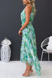 Camilladress V Neck Waisted Cut Out Floral Pleated Maxi Dress