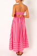 Camilladress High Waist Back Cut Out Striped Maxi Cami Dress