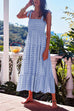 Camilladress Tie Shoulder Ruffle Tiered Print Maxi Holiday Dress