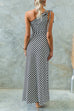 Camilladress Sleeveless Tie Knot One Shoulder Striped Maxi Dress