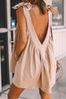 Camilladress V Neck Bow Knot Shoulder Backless Mini Cami Dress