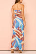 Strapless Tube Tie Dye Maxi Dress