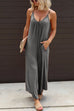 Camilladress Solid Scoop Neck Wide Leg Baggy Cami Jumpsuit