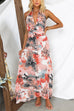 Camilladress Halter V Neck Backless Printed Maxi Vacation Dress