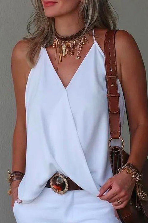 Camilladress V Neck Solid Summer Cami Top