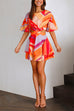 Camilladress Puff Sleeves Cut Out Waist Printed Ruffle Mini Dress