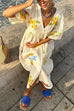 Camilladress V Neck Button Down Tropic Print Sun-kissed Maxi Holiday Dress