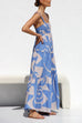 Camilladress Adjustable Strap Waisted Soleil Print Ruffle Maxi Dress