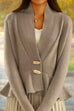 Camilladress V Neck Button Up Ruffle Hem Sweater Cardigan