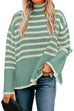 Camilladress Turtleneck Side Split Striped Sweater