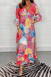 Camilladress V Neck Ruffle Sleeve Printed Maxi Swing Dress