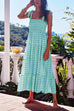 Camilladress Tie Shoulder Ruffle Tiered Print Maxi Holiday Dress