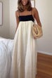 Camilladress Backless Color Block Splice Swing Maxi Cami Dress