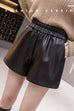 Camilladress Elastic Waist Pocketed Faux Leather Shorts