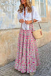 Camilladress Frilled Elastic Waist Bohemia Floral Maxi Flowy Skirt