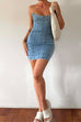 Camilladress Strapless Tube Top Denim Mini Bodycon Dress