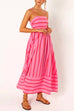 Camilladress High Waist Back Cut Out Striped Maxi Cami Dress