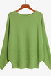 Camilladress Boat Neck Batwing Sleeves Ribbed Knit Sweater