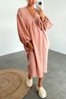 Camilladress V Neck Long Sleeves Baggy Loungewear Midi Dress