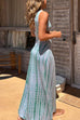 Sleeveless Cut Out Side Slit Tie Dye Maxi Dress