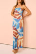 Strapless Tube Tie Dye Maxi Dress