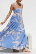 Camilladress Adjustable Strap Waisted Soleil Print Ruffle Maxi Dress