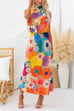 Camilladress Sleeveless Tie Neck Waisted Floral Print Maxi Dress